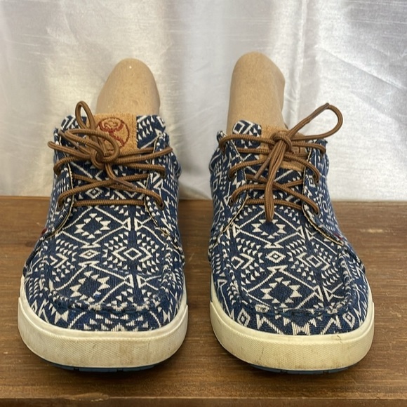 Twisted X Hooey Women’s 9.5M Moc Toe Southwestern Lace Up Loafer Shoes - Picture 3 of 11